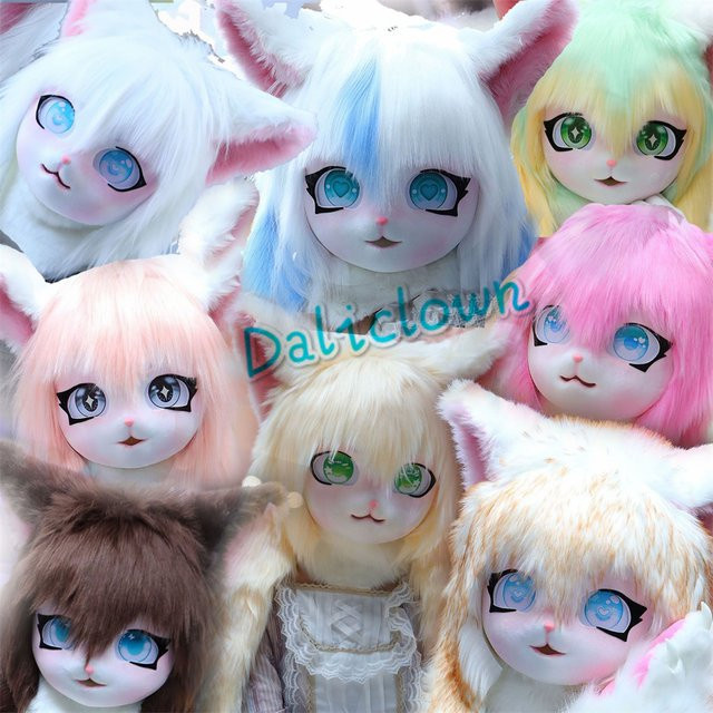 daliclown Kigurumi Fursuit Headset, Kaninchen Puppe, Katze Tier Puppe Kostüm, Plüsch / Textil - Bild 1