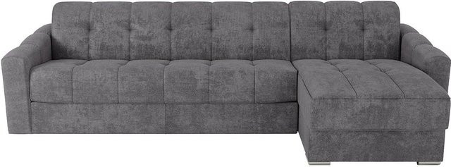 Vente-unique Schlafsofa Darielo in Grau, modernes L-Shape Sofa mit Stoffbezug und Schaumstofffüllung, Breite: 275 cm - Bild 1