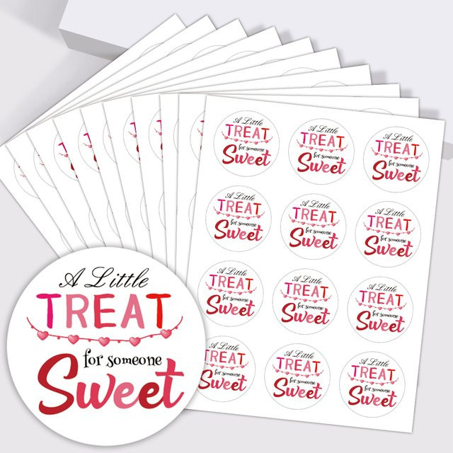 120 Stück Runde Dekoretiketten für Valentinstag, Hochzeit und Geburtstage, 10 Blatt Multicolour Aufkleber für DIY-Scrapbooking und Geschenkpapier - Bild 1