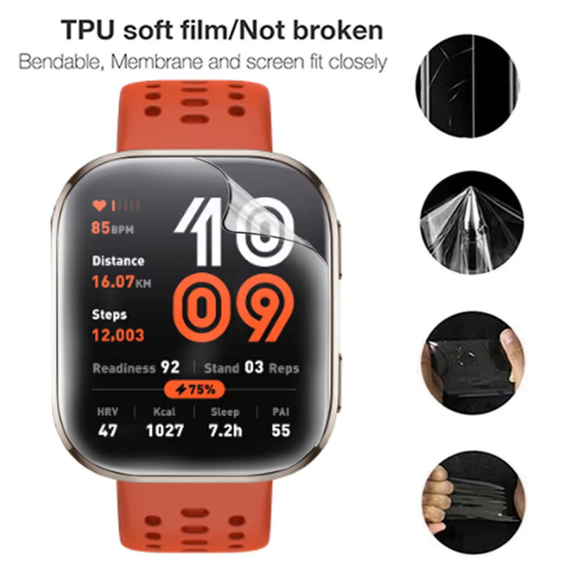 Hydrogel Schutzfilm für Amazfit Bip 6, Bip 5, Bip 3 Pro und Bip U Pro, transparent - Bild 4