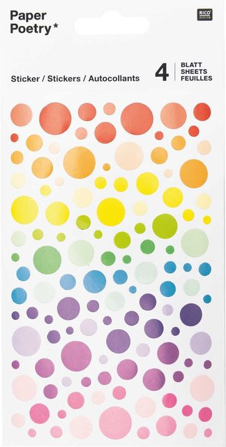 Rico Design Paper Poetry Sticker Kreise mehrfarbig, 4 Bogen, 10 x 19 cm - Bild 1