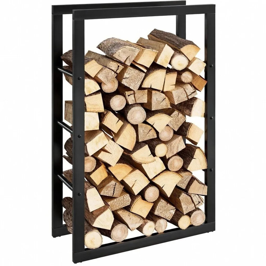 BLACK OAK Kaminholzregal JACK aus Metall, Schwarz, B/H/T: 100 x 60 x 25 cm - Bild 2