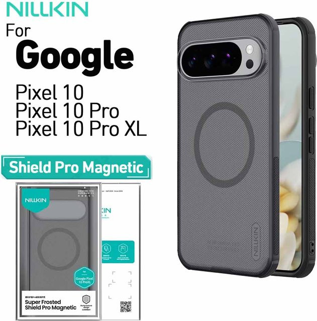 Nillkin Super Frosted Shield Pro Magnetische Schutzhülle für Google Pixel 10 Pro XL und Google Pixel 10 Pro, Schwarz und Transparent, Stoßfest und Anti-Fingerprint - Bild 1