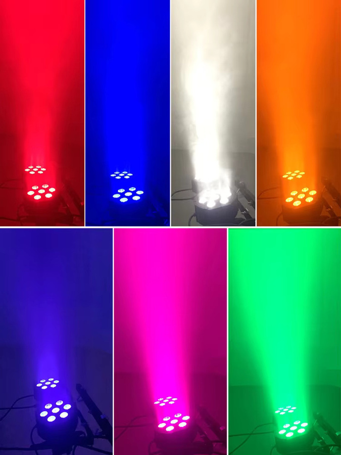 4er Set HYULIGHTS LED Flat SlimPar RGBWA UV 6in1 Wash Bühnenbeleuchtung DMX512 Schwarz - Bild 6
