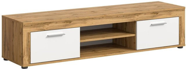 Lowboard Jam von xonox.home in Eiche Wotan Nachbildung, Farbe Weiß, B/H/T: 160 x 37 x 40 cm - Bild 1