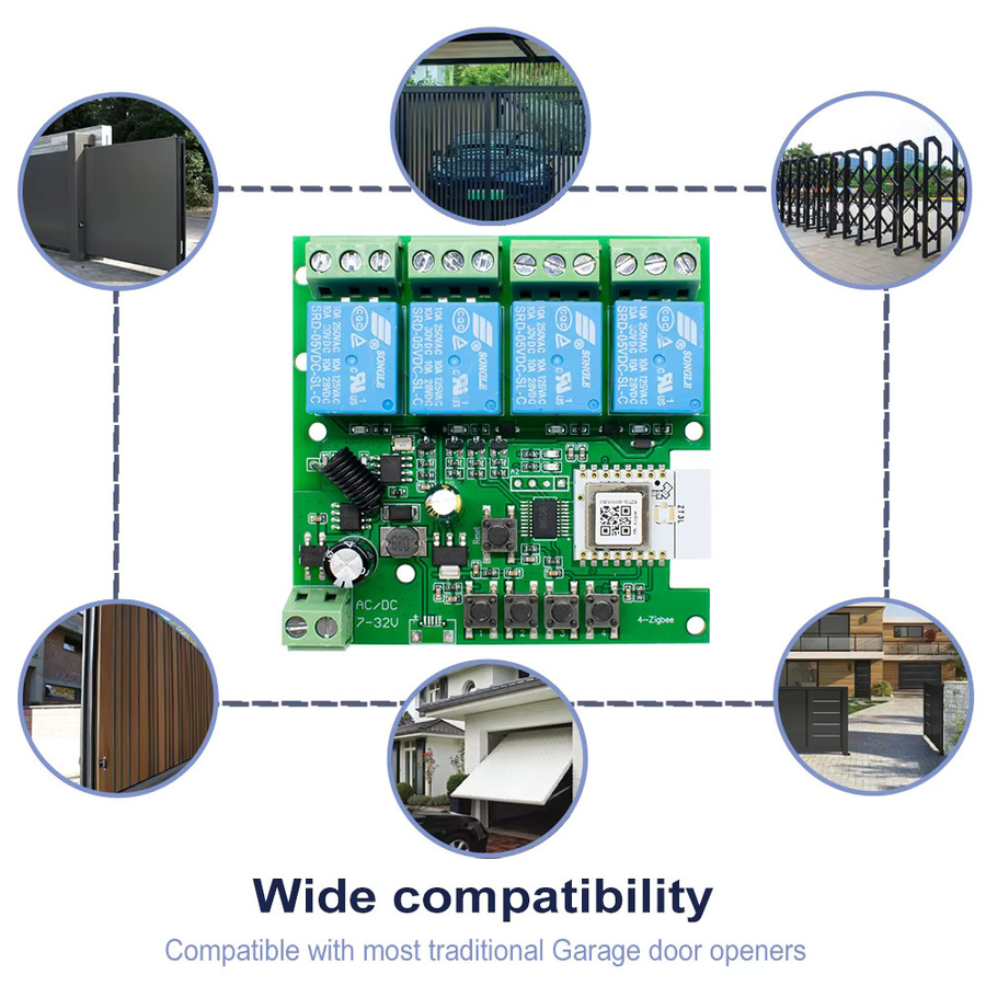 Scimagic-RC 4CH Zigbee Smart Switch Modul in Grün mit App-Fernbedienung und RF-Empfänger für Alexa und Google Home, 10A Smart Relais für 12V, 24V und 85-250V - Bild 5