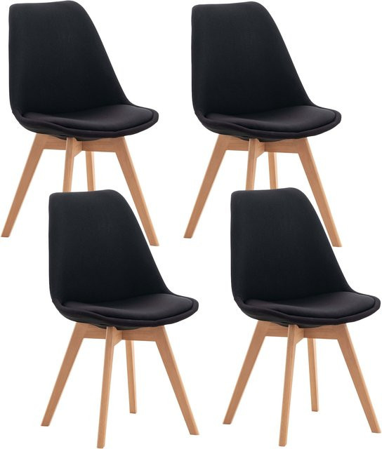 CLP Esszimmerstuhl 4er Set Linares gepolstert mit Buchenholzgestell in skandinavischem Design - Bild 1