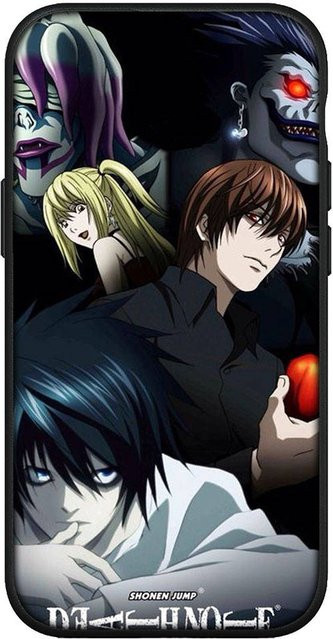 MINISO Death Note Handyhülle mit L Lawliet Mello Design in Rehbraun für iPhone, Samsung Galaxy, Xiaomi Redmi und Huawei Modelle - Bild 1