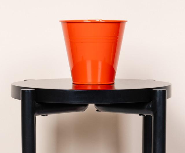 Metall Übertopf Blume2000 Orange rund für den Tisch oder Balkon, Durchmesser: 12,5 cm - Bild 1