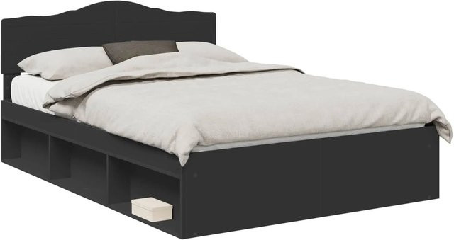 vidaXL Bettrahmen aus Kiefernholz in Schwarz, B/T/H: 140 x 200 x 90 cm - Bild 1
