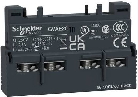 Schneider Electric GVAE20 Hilfsschalter, 10 Stück, grau - Bild 1