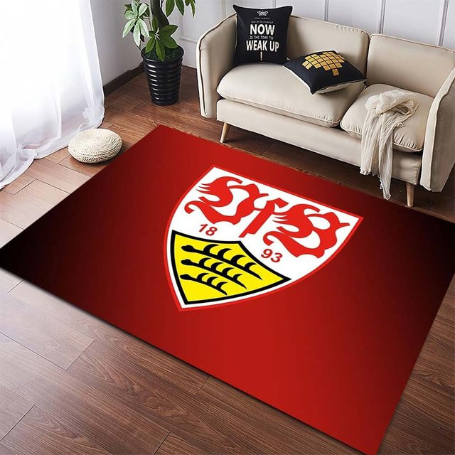 Rutschfester VfB Stuttgart Logo Teppich von LOLO IU in Schwarz und Rot, B/H: 60 x 40 cm - Bild 1