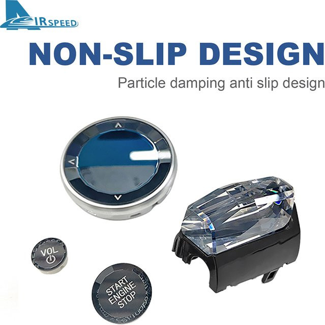 AIRSPEED Kristall-Schaltwippen-Knauf mit Metallbasis für BMW G20 G21 G22 G23 G26 G28 IX3 G08 X5 G05 X6 G06 X7 G07, 4-teiliges Set, transparent - Bild 1