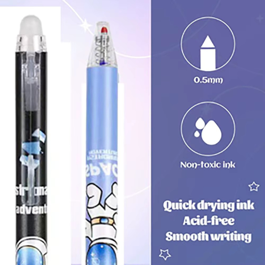 Astronaut löschbarer Gelstift mit 0,5 mm Spitze, schnell trocknende Tinte, Mehrfarbig - Bild 3
