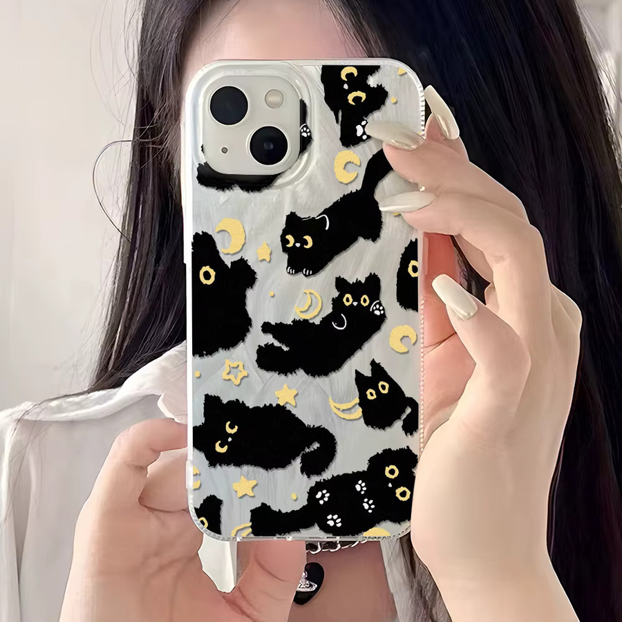 IMD Luxus Handyhülle mit Katzen-Design für iPhone 11 bis iPhone 17 Pro Max, Kunststoff, Multicolour - Bild 3