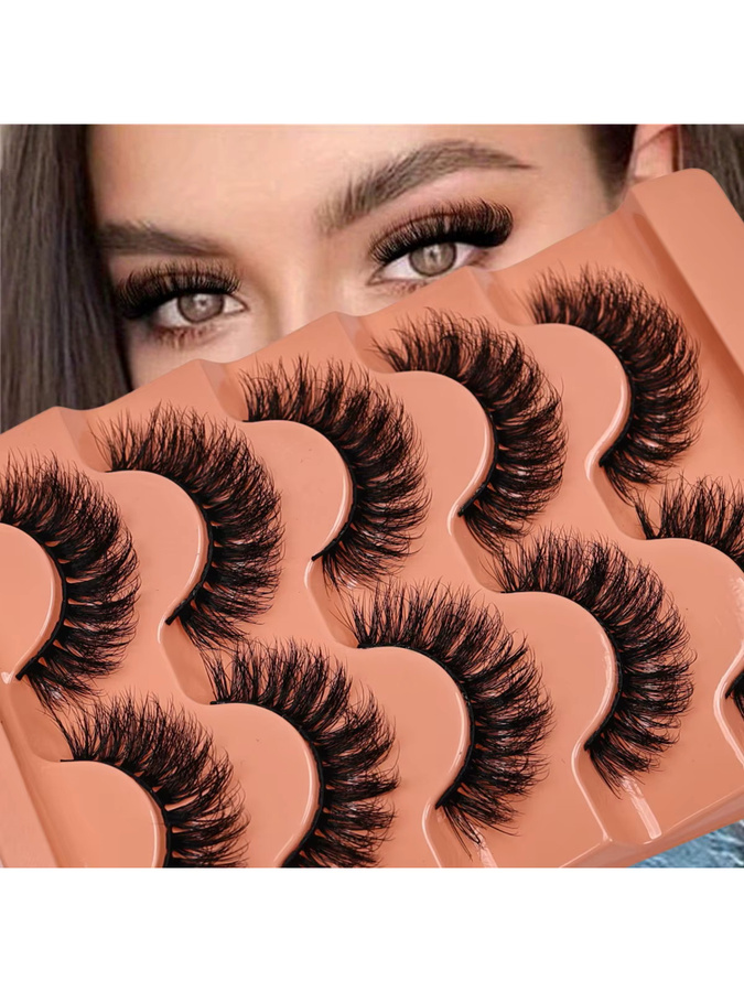 JIEFUXIN Künstliche Wimpern, 5 Paar, Black, Unisex - Bild 7