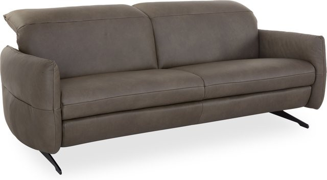 MONDO FELINI 2-Sitzer Sofa aus Leder in Schwarz und Grau mit elektrischer Sitzfunktion - Bild 1