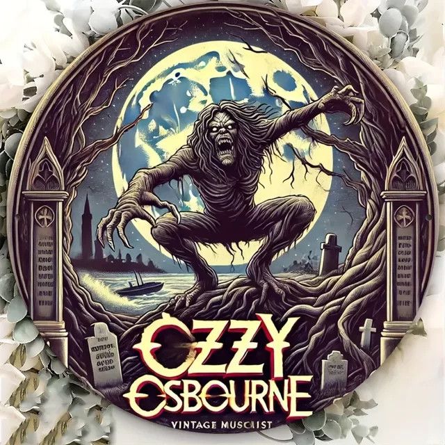 Ozzy Osbourne Vintage Metallschild von Potdemiel zur Wanddekoration, B/B/H: 20,3 x 20,3 x 0,1 cm - Bild 1
