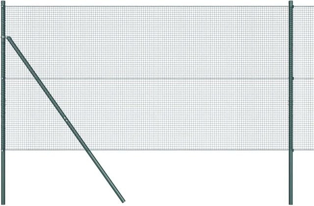 vidaXL Zaunpfosten aus Stahl und PVC in Grün, Höhe: 100 cm, Breite: 1,6 cm, Tiefe: 1,6 cm - Bild 1