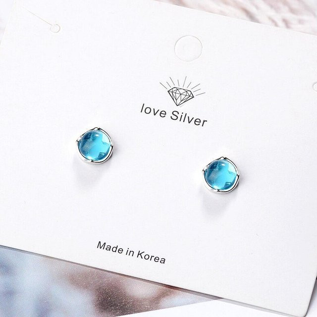 Ohrstecker 925 Silber, Kristall, Blau, Damen - Bild 1