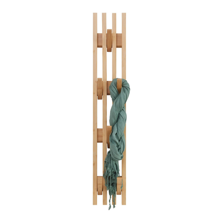 Momax Wandgarderobe Bonnie aus Bambus in Beige im skandinavischen Design mit Hakenpaneel - Bild 2