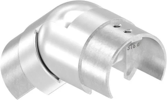 FeNau Flexibler Verbinder aus Edelstahl V4A für Nutrohr Ø 60,3 x 1,5 mm, Abwärtswinkel 25-55 Grad, Silber - Bild 1
