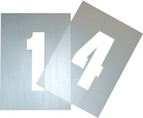 E-COLL Schablonensatz für Bodenmarkierung aus Kunststoff, Farbe: Silber, 150 mm - Bild 1