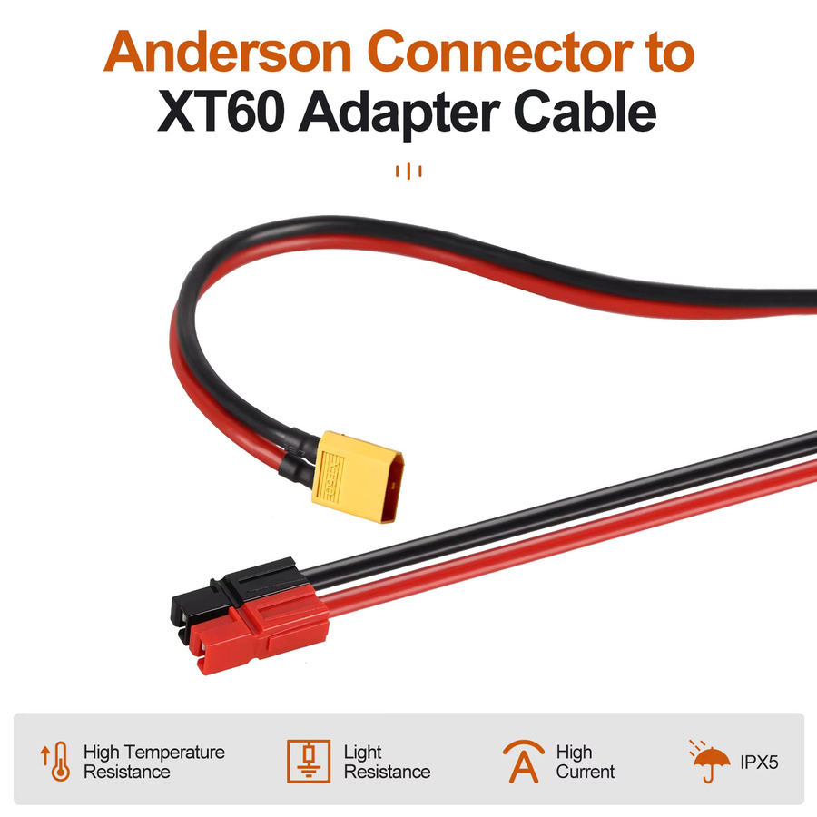 Anderson XT60-Stecker-Konvertierungskabel als Adapterkabel von Anderson auf XT60 für E-Bike-Motorbatterien, Farbe: Rot - Bild 3