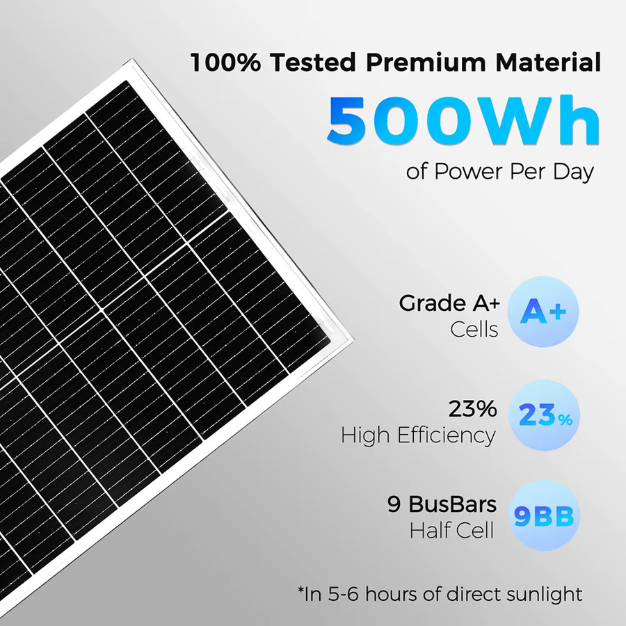 xinpuguang Solarpanel-Set 200W bestehend aus 2 monokristallinen 100W Solarpanels und einem 20A Laderegler für 12V Kfz, AGM und Gelbatterien in Schwarz - Bild 3