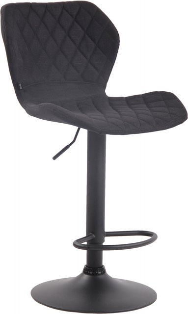 TPFLiving Barhocker Cora mit schwarzem Gestell und schwarzem Stoff, modern und drehbar - Bild 1