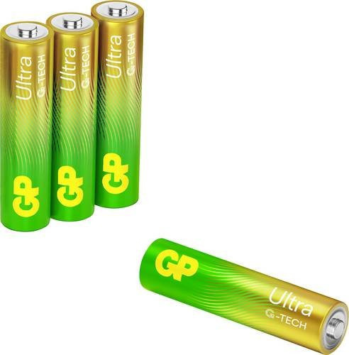 GP Ultra Micro AAA Alkali-Mangan Batterien 1,5V, 4 Stück, Grün - Bild 1