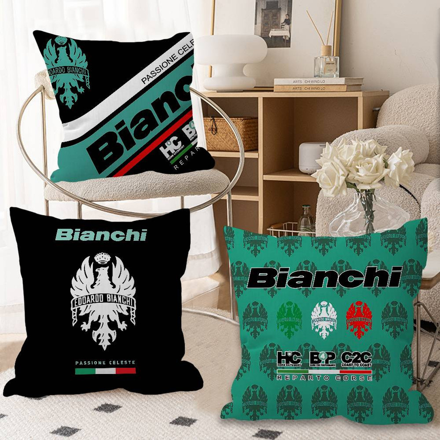 B-Bianchis Anime Fahrrad Logo Kissenbezug aus Peach Skin, Multicolor, 45 x 45 cm - Bild 4