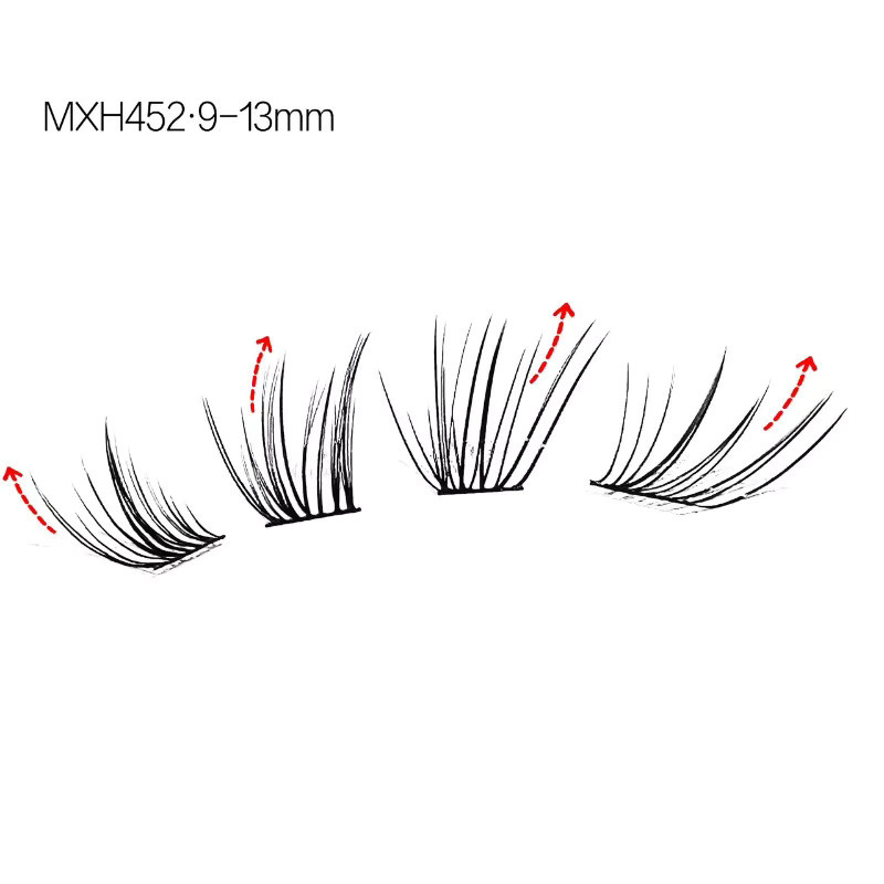 Mixiaohe Cluster Slant Lashes Ober- und Unterwimpern, Unisex - Bild 2