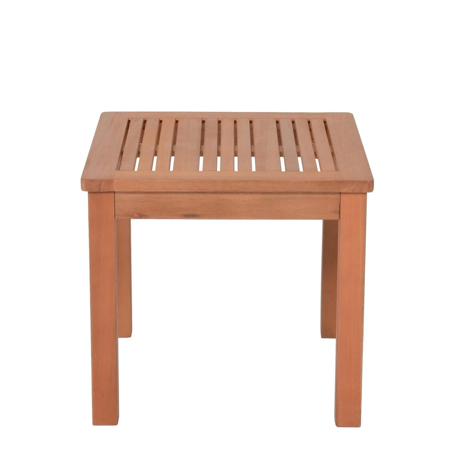 DELUKE Gartentisch GUNTER Beistelltisch aus Eukalyptus, Braun, Rechteckig, B/T/H: 44 x 44 x 40 cm - Bild 2