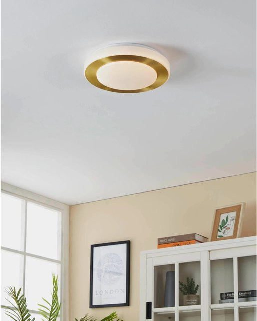 Eglo LED Deckenleuchte Carpi 3-flammig Messing Weiß Modern Rund - Bild 1