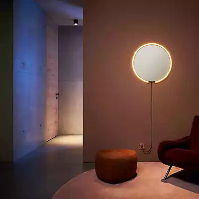 Occhio Mito Sfera Corda 60 LED Leuchtspiegel in Grau getönt mit silbernem Kopf und Kabel - Bild 1