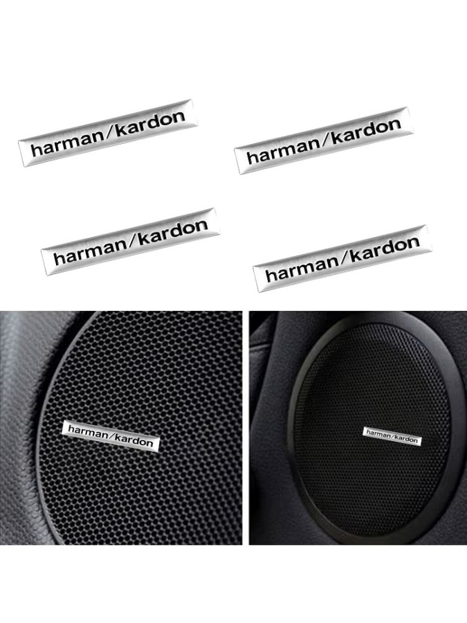 Harman Kardon Metall-Autozubehör High-Fidelity-Audiolautsprecher und Stereo-Audio-Emblem-Aufkleber in Silber, 2/4 Stück - Bild 5