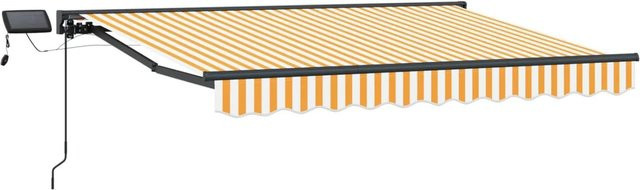 vidaXL Manueller Markisenrahmen mit LED-Beleuchtung in Anthrazit, Breite: 350 cm, Tiefe: 250 cm - Bild 1