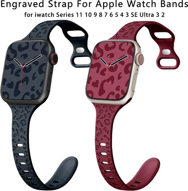 OAKCHARM Uhrenarmband Silikon, Leopardenmuster, Unisex - Bild 1