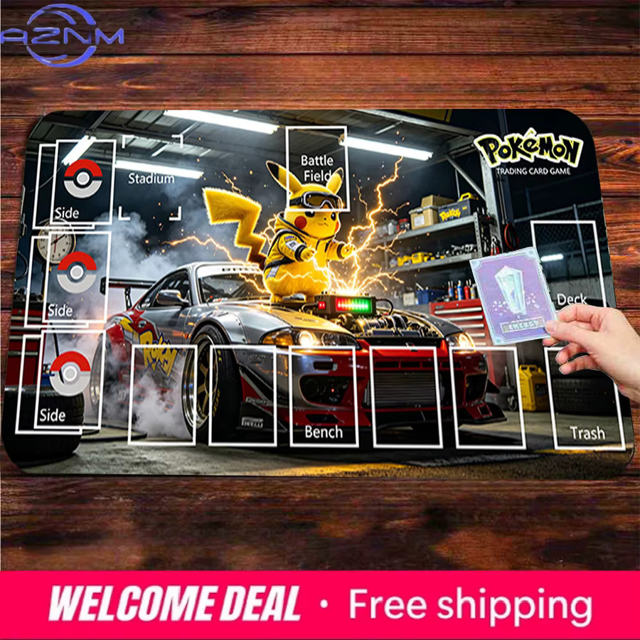 Potdemiel Pokemon TCG Spielmatte Rennfahrer Pikachu Sportwagen in Multicolour - Bild 2