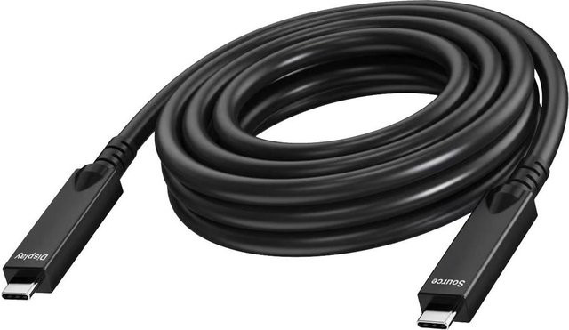 Vision USB-C auf USB-C Active Optical Cable (AOC) Schwarz, USB 3.2 Gen 1 und DisplayPort 2.1, 3 A, USB Power Delivery 60W, 4K 60 Hz, Länge: 7,0 m - Bild 1