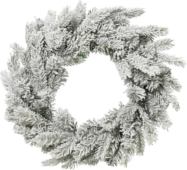 Kaemingk Wanddekoration für Weihnachten und Winter in Grün und Weiß mit Schneeflocken-Design - Bild 1