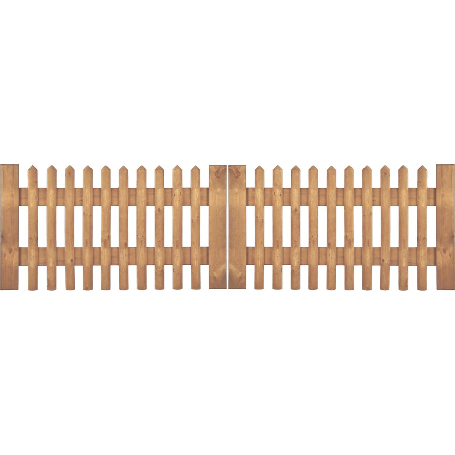 T & J Doppeltor für Senkrechtzaun aus Kiefer und Fichte in Braun, Breite: 300 cm, Höhe: 100 cm - Bild 2