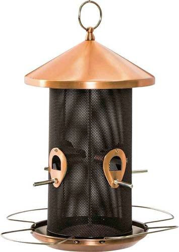 Siena Garden Vogelfuttersäule Feeder Copper Line für Mischfutter, Kupfer/Braun, Höhe: 31 cm - Bild 1