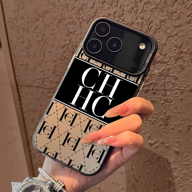 C-Carolinas Fashion H-Herreras Designer Handyhülle für iPhone 17 16 15 14 13 12 11 Pro Max in Matt Laser Aurora Multicolor und Schwarz - Bild 1