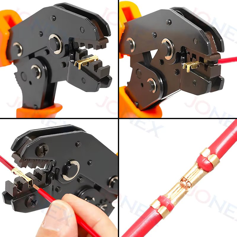 Jonock 300 Stück U-förmige elektrische Kabelklemmen aus Messing in Gold mit Schrumpfschlauch für 0,5–1,5 mm² Kabel - Bild 2