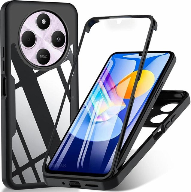 360 Ganzkörper Schutzhülle mit integriertem Displayschutz für Xiaomi Redmi Serie in Schwarz - Bild 1