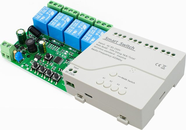 eWeLink 4-Kanal WiFi Smart Relais für Alexa und Google Home Automation, 10A, kompatibel mit 12V 24V 110V 220V 230V - Bild 1