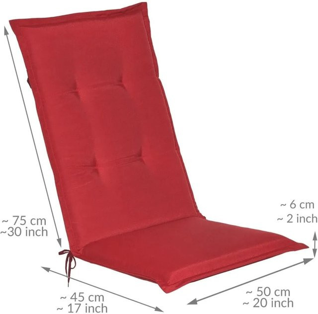 Beautissu Loft HL Hochlehner Rot B: 120 cm, T: 50 cm, H: 6 cm - Bild 1