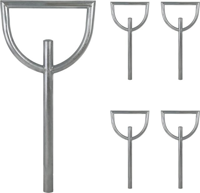 TRUTZHOLM 5er Set Fahrradanlehnbügel Typ D aus Stahl in Silber, H x B x T: 115 x 56 cm, Durchmesser 60 mm - Bild 1